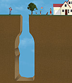 Alcoholism,conceptual illustration