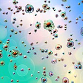 Water molecules,illustration