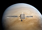 Solar Orbiter spacecraft Venus flyby,illustration