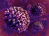 Coronavirus particles,illustration