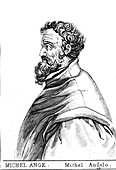 Michelangelo,Italian artist,19th Century illustration
