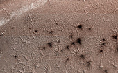 Carbon dioxide ice landscape on Mars,MRO image