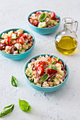 Panzanella with cucumber and feta