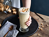Vanilla milkshake with toffee