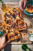 Caramelised onion focaccia