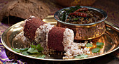 Millet puttu and kadala curry- Kerala traditional steamed cake and chicpea curry
