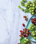 Green and red grapes