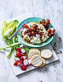 Blistered grapes with labneh