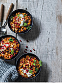 Brinjal and chickpea stew