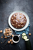 Vegan courgette and walnut cake
