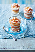 Madeira quince trifles with yoghurt and hazelnuts