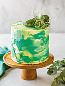 Woodlands Cake: Torte mit grün-gelbem Buttercreme-Frosting