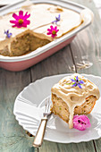 Banana and courgette cake with cream cheese frosting