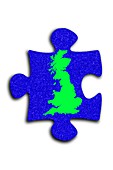 Jigsaw piece with map of England,Scotland and Wales