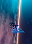 Space station above earth,illustration
