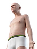 Illustration of an old man's upper body