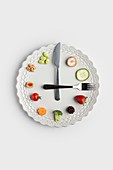 Conceptual image of a food clock