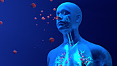 Coronavirus lung infection,conceptual illustration