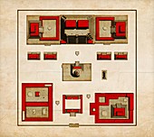 Map of the Aztecs' Sacred Precinct, Tenochtitlan