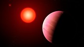 K2-288Bb exoplanet and parent star, illustration