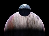 Cold planet and gas giant, illustration