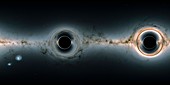Supermassive black hole binary, supercomputer simulation