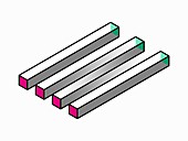 Three or four bar optical illusion, illustration