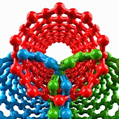 Three intersecting nanotubes, illustration