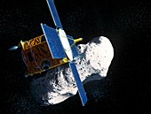 NEAR spacecraft at Eros asteroid, illustration