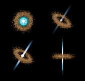 Active galaxy types, illustration