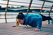 Woman exercising outside