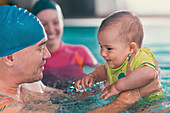 Baby swimming lesson