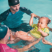 Baby swimming lesson