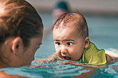 Baby swimming lesson