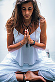 Woman meditating