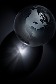 Transparent Earth globe, illustration