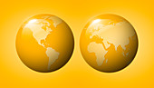 Earth globes, illustration