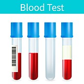 Blood sample tubes, illustration
