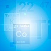 Cobalt chemical symbol, illustration