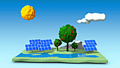 Solar farm, illustration