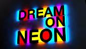 Dream on neon, illustration