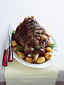 Greek-Style Roast Lamb with Potatoes (Slow cooking)