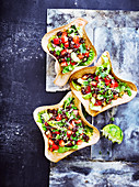 Mexican salad tortilla bowls