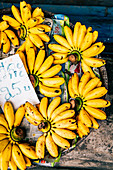 Bananas on market in Chantaburi in Thailand