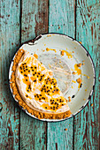 Granadilla fridge tart with white chocolate ganache