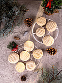 Christmas biscuits with a lattice pattern