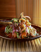Cuttlefish salad with red onions