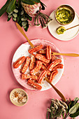 Beetroot churros with zhoug dipping sauce