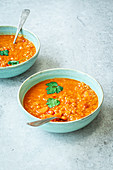 Red lentil soup with coconut milk