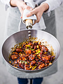 Kung pao caramel chicken